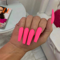 No.F170 Solid Color Long Fingernails Patch 24pcs/Set