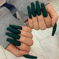 No.F170 Solid Color Long Fingernails Patch 24pcs/Set