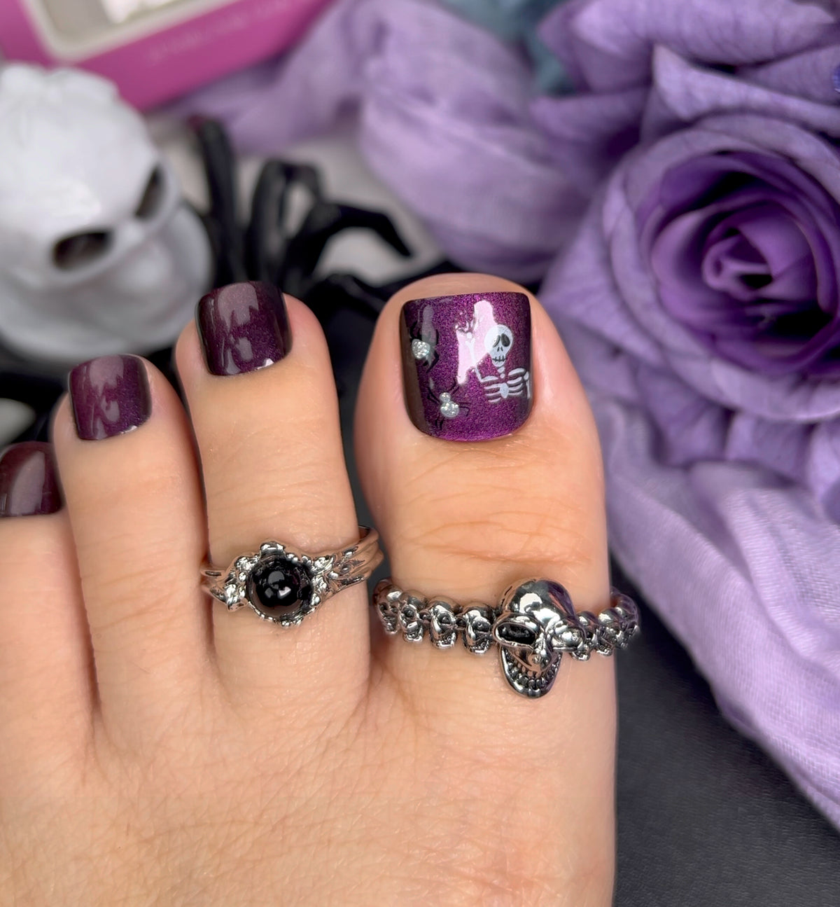 No.PSN172 Halloween Purple Cat's Eye Hand & Toe Pair Set-48pcs
