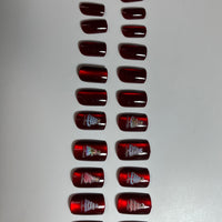 No.CM123 Christmas Red Cat's Eye Fingernails Patch 24pcs/Set