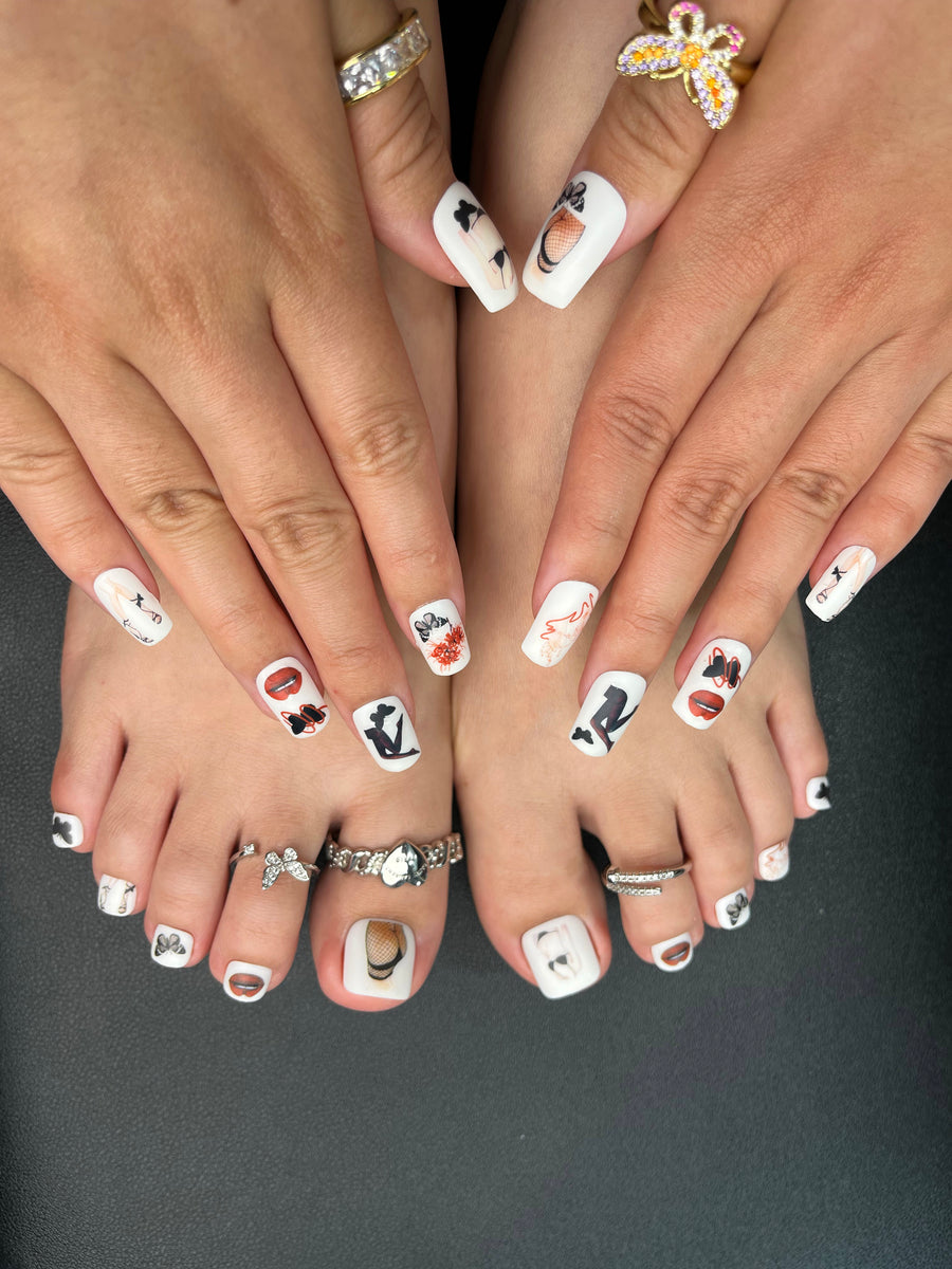 No.PSN66 Sexy Girl Hand & Toe Pair Set-48pcs