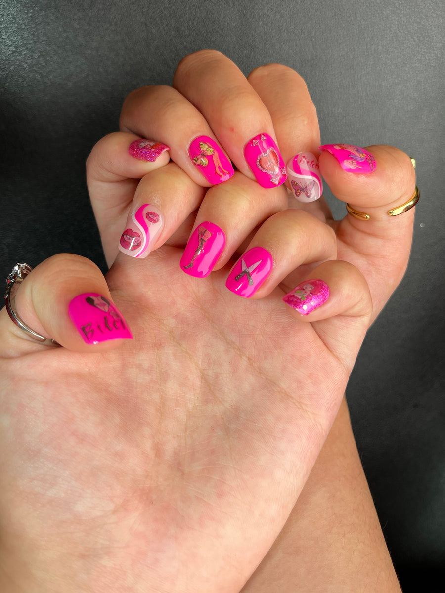 No.DF2 Cute Rose Red Fingernails Patch 24pcs/Set