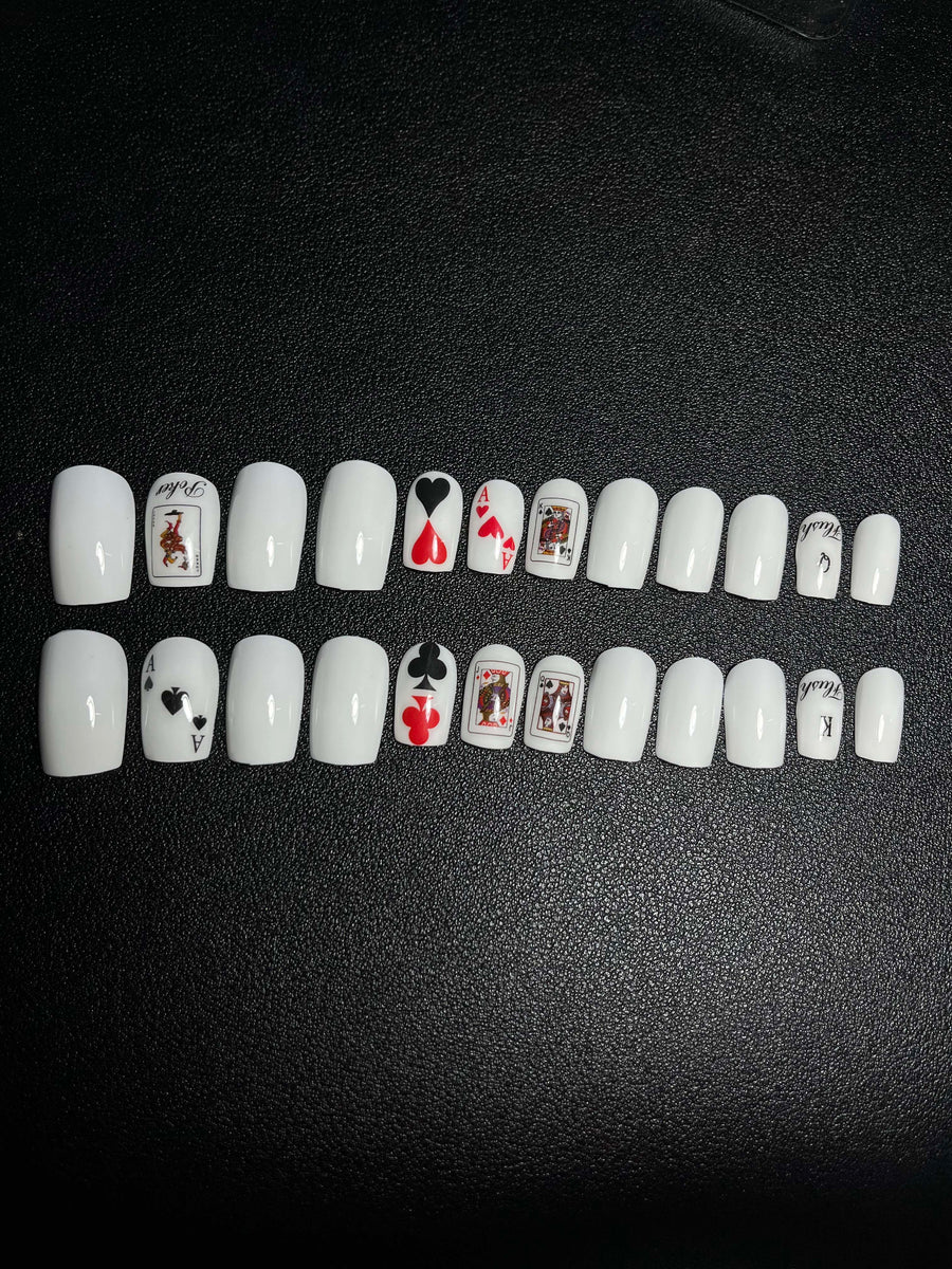 No.F358 Poker Fingernails Patch 24pcs/Set