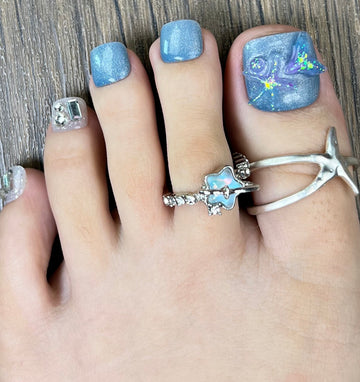 No.DT16  Blue Cat's Eyes Toenails Patch 24pcs/Set