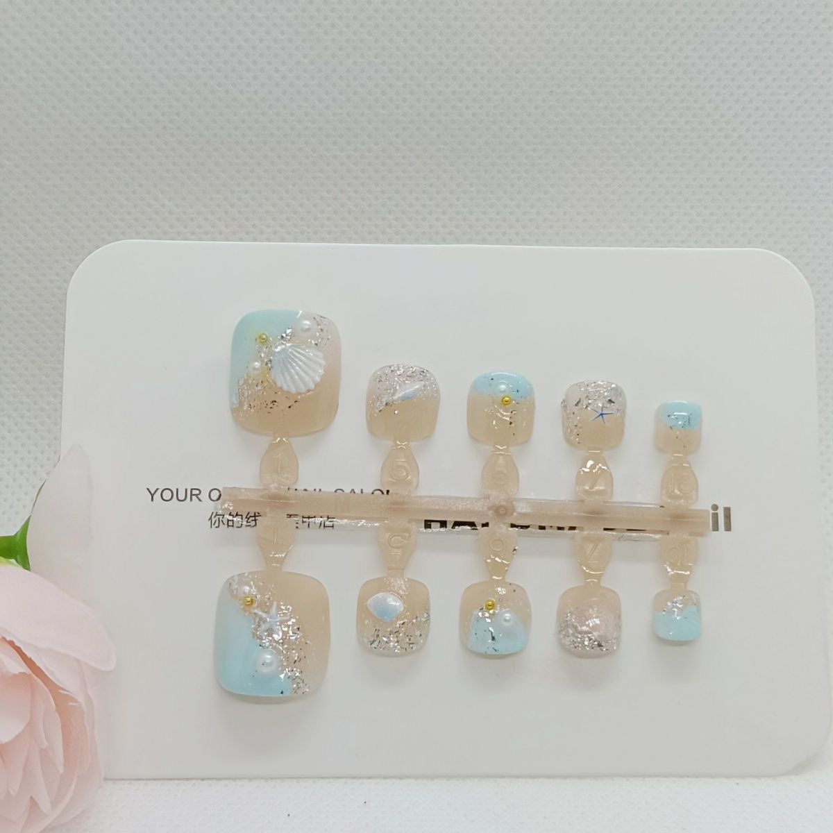 No.757 Beach Toenails Patch 10pcs/Set