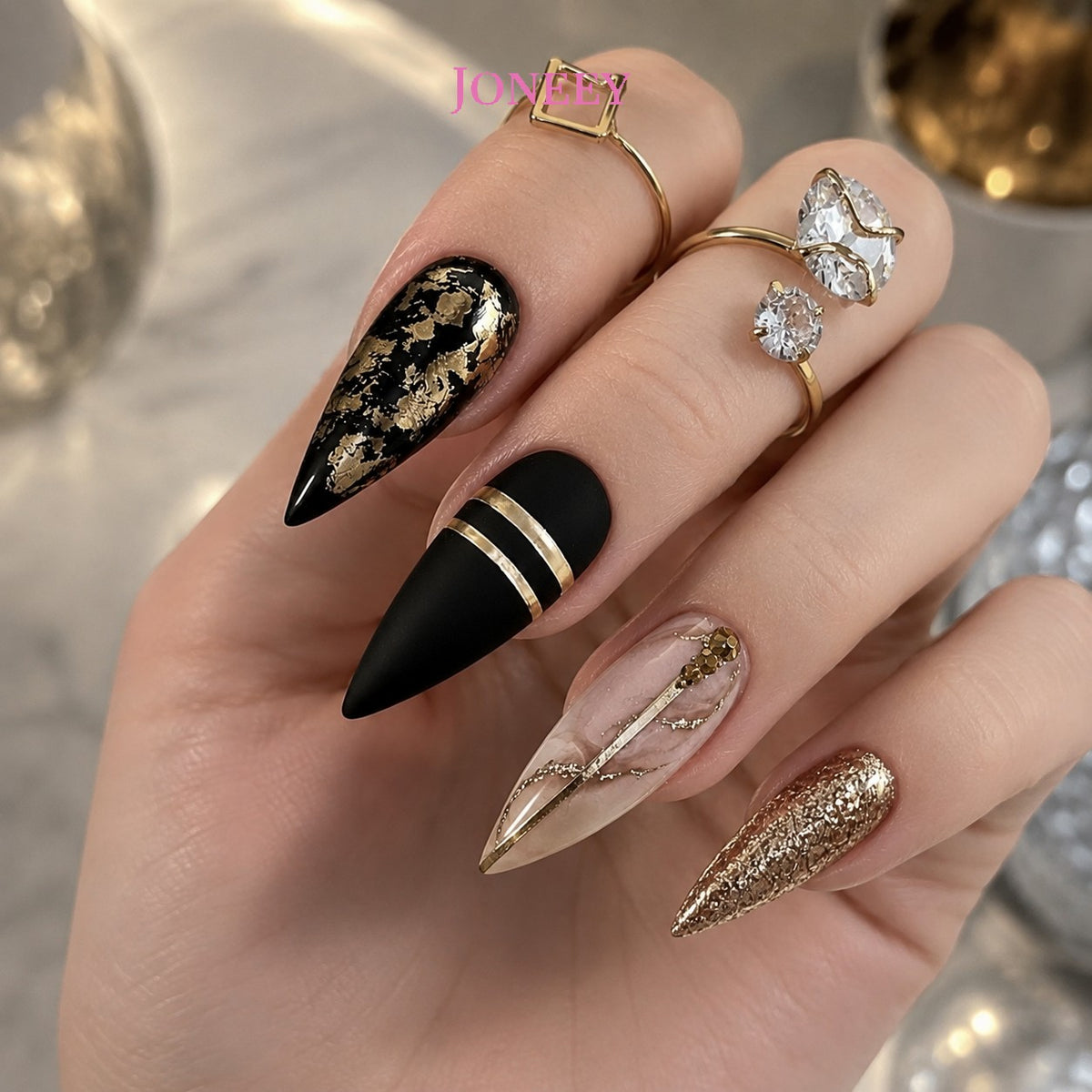 No.F334 Black Fingernails Patch 24pcs/Set