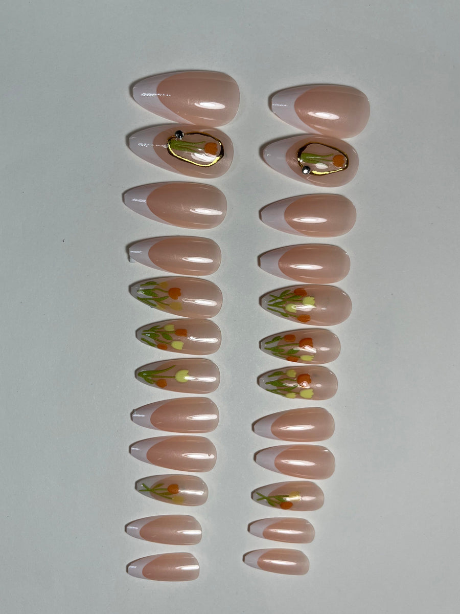 No.DF3 Flower Fingernails Patch 24pcs/Set