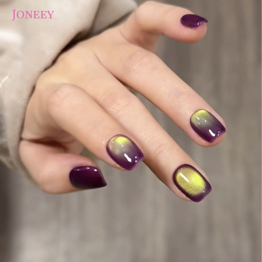 No.FP41 Purple Cat's Eye Fingernails Patch 24pcs/Set