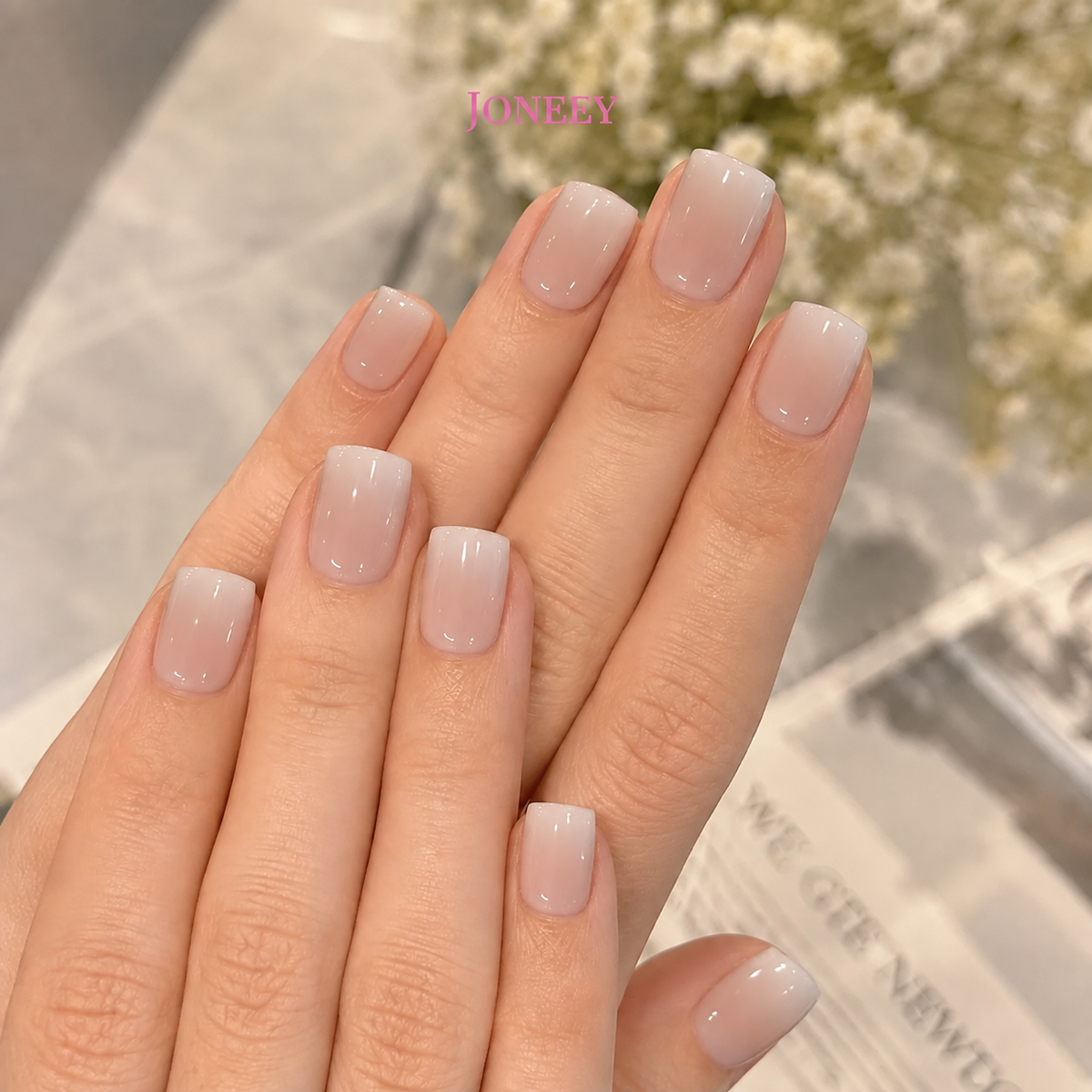 No.F3 Cute Pink Fingernails Patch 24pcs/Set