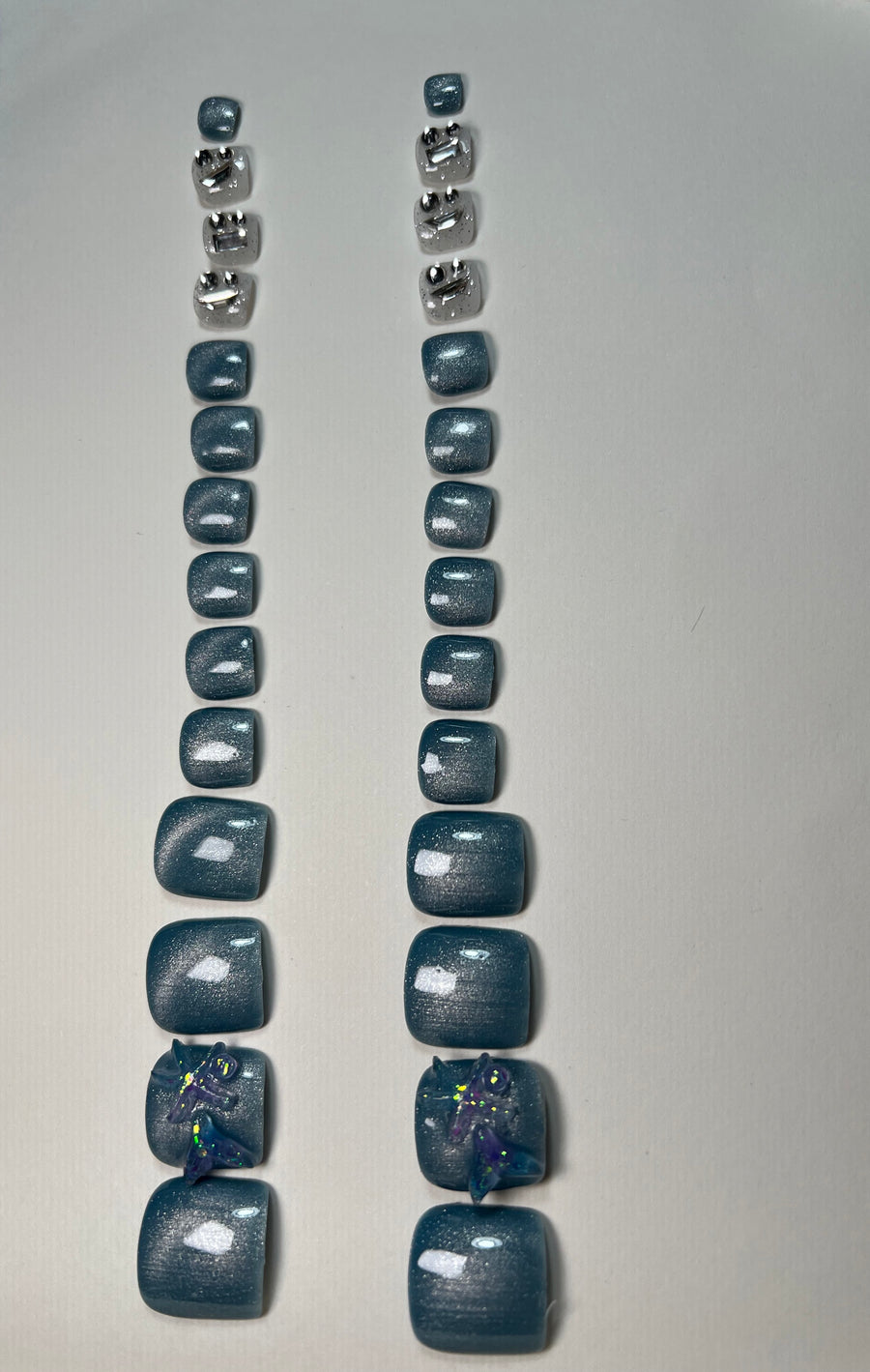 No.DT16  Blue Cat's Eyes Toenails Patch 24pcs/Set