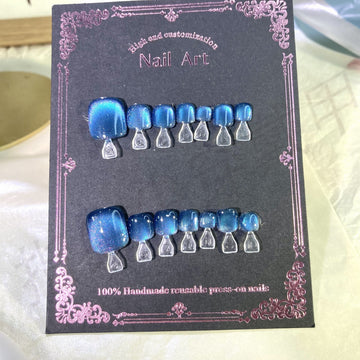 No.610 Blue Cat's Eye Toenails Patch 10pcs/Set