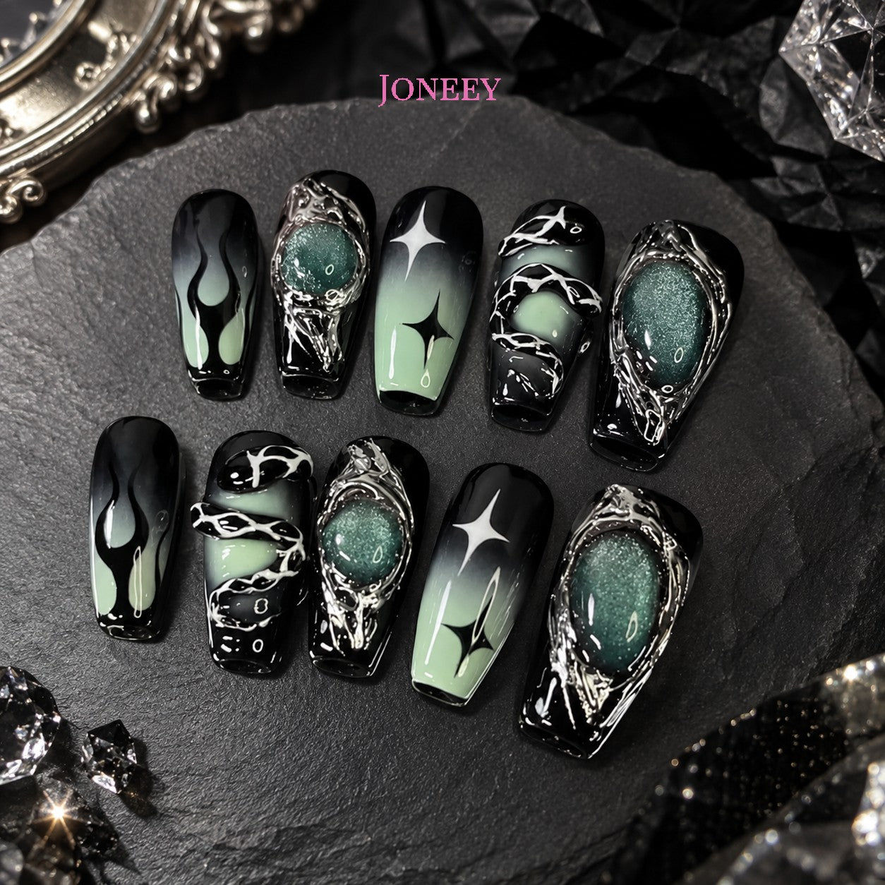 No.AW156 Halloween Dark Fingernails Patch 24pcs/Set