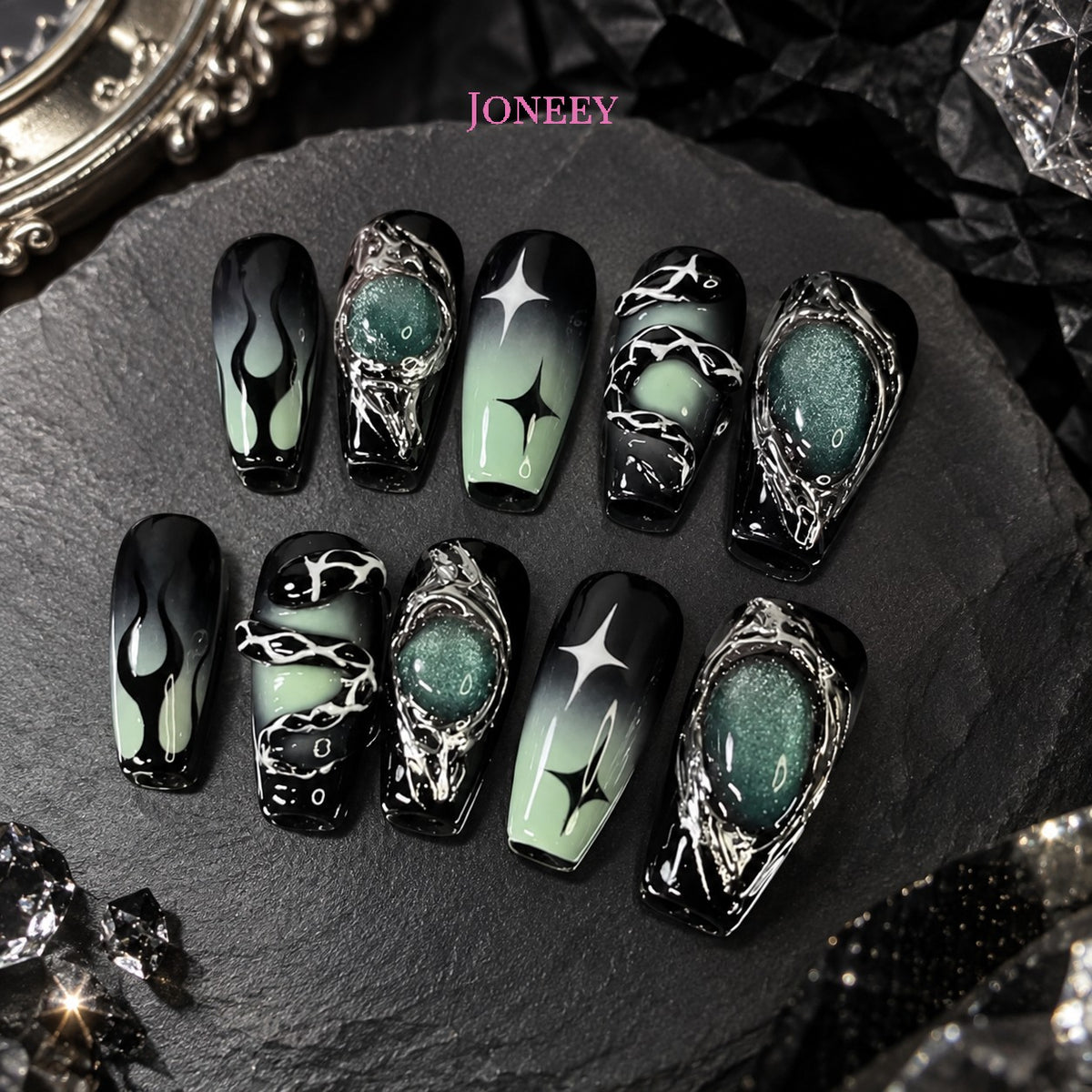 No.AW156 Halloween Dark Fingernails Patch 24pcs/Set