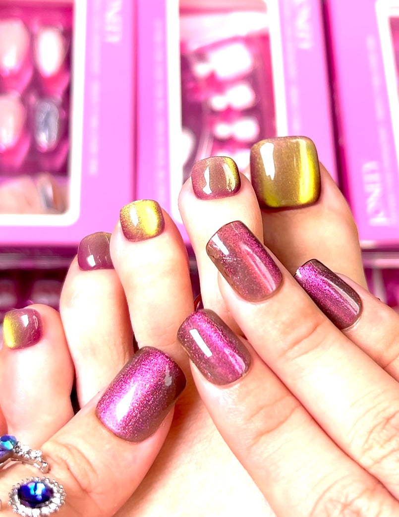 No.PSN182 Purple Cat's Eye Hand & Toe Pair Set-48pcs