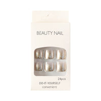 Glitter Shell Short Press on Toe Nails  24pcs/Set