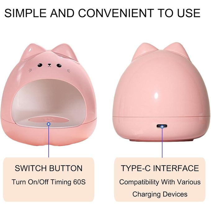 No.NAC23 18W USB Rechargeable Fast-Drying UV LED Nail Dryer (365nm) - Customizable