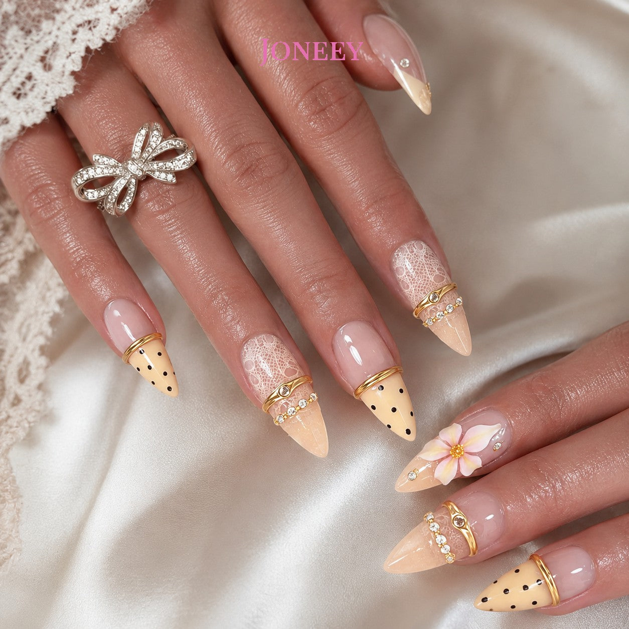 No.F774 Creamy Yellow Fingernails Patch 24pcs/Set