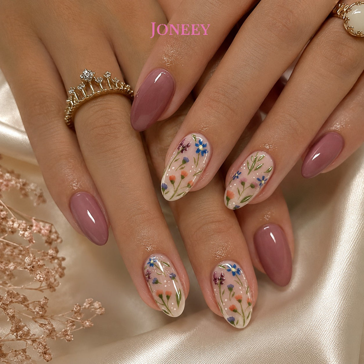 No.F245 Flowers Fingernails Patch 24pcs/Set