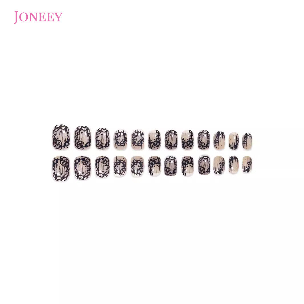 No.PSN129 Black Fingernails Pair Set-48pcs