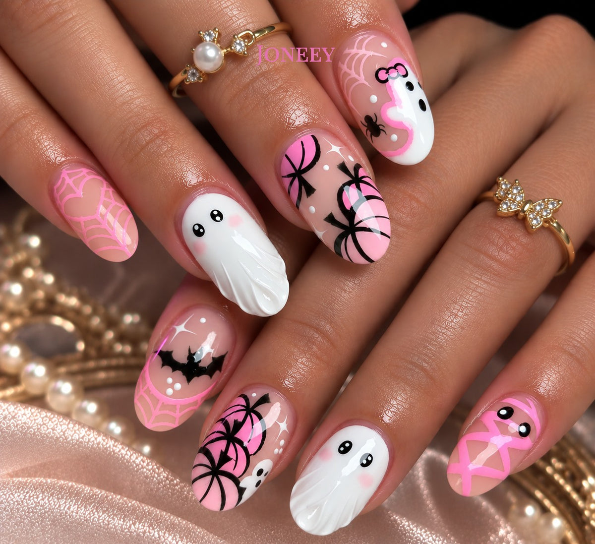 No.AW175 Halloween Cute Ghost Fingernails Patch 24pcs/Set