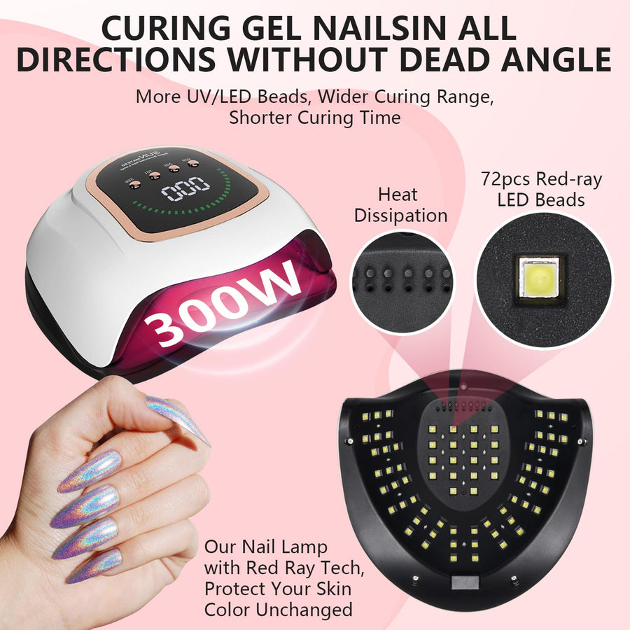 No.NAC2 UV LED Nail Lamp with 72 Beads 300W UV Light Nail Dryer