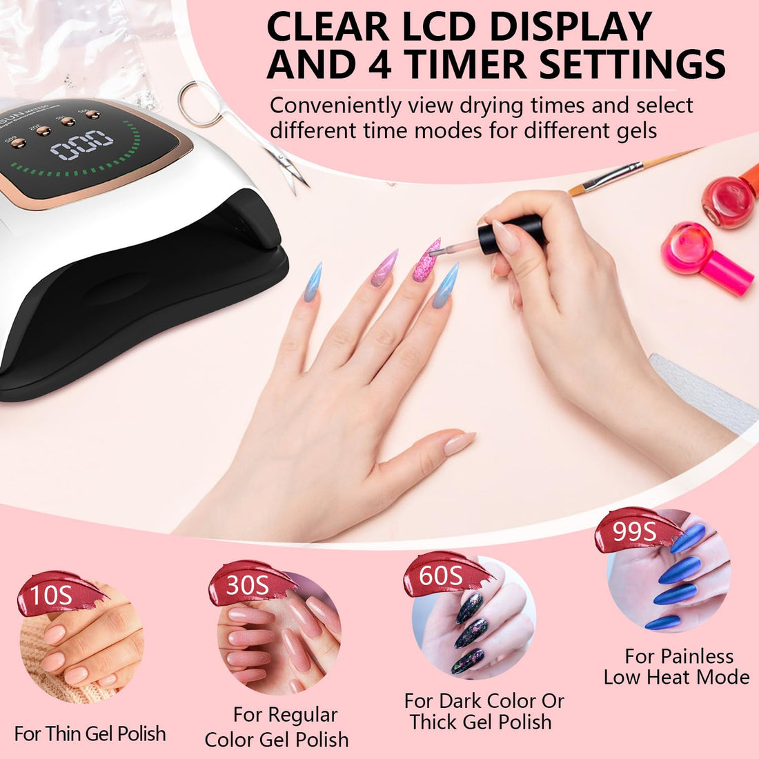 No.NAC2 UV LED Nail Lamp with 72 Beads 300W UV Light Nail Dryer