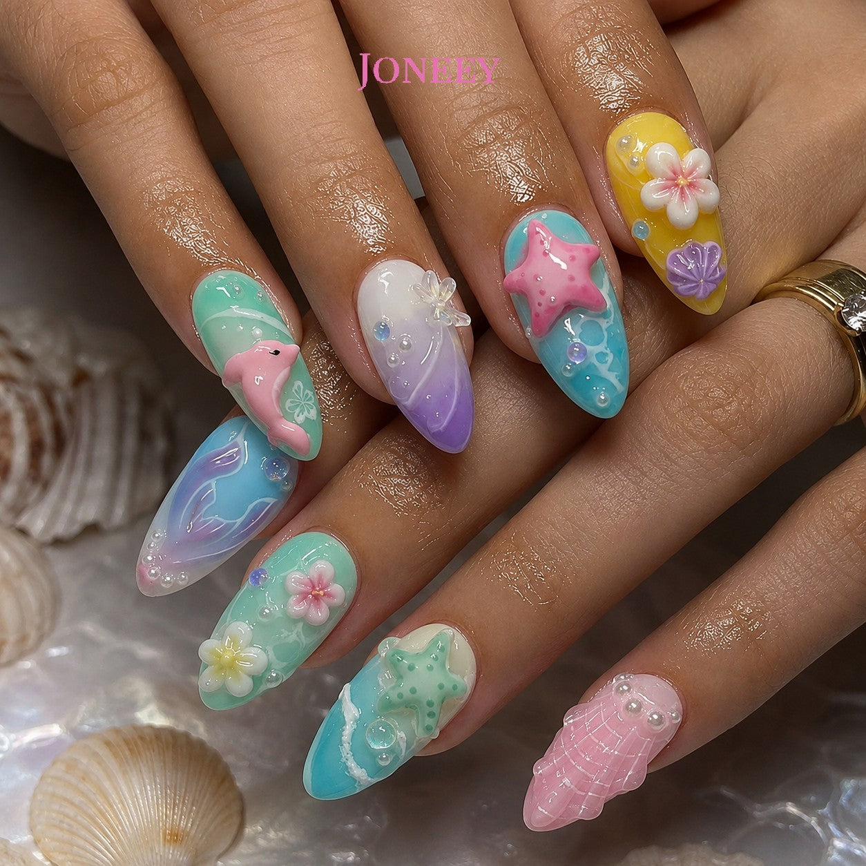 No.BH39 Summer Ocean Fingernails Patch 30pcs/Set