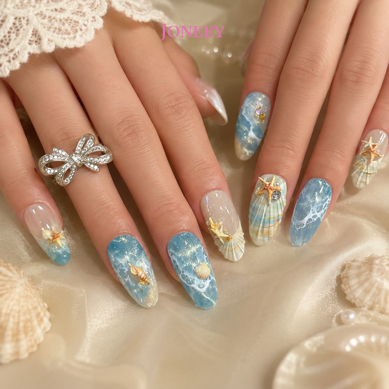 No.F586 Beach Fingernails Patch 24pcs/Set