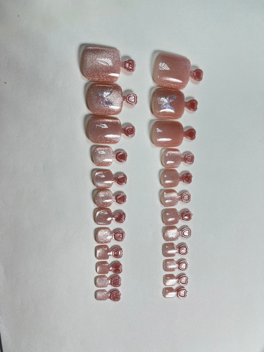 No.DT6 Butterfly Cat's Eye Toenails Patch 24pcs/Set