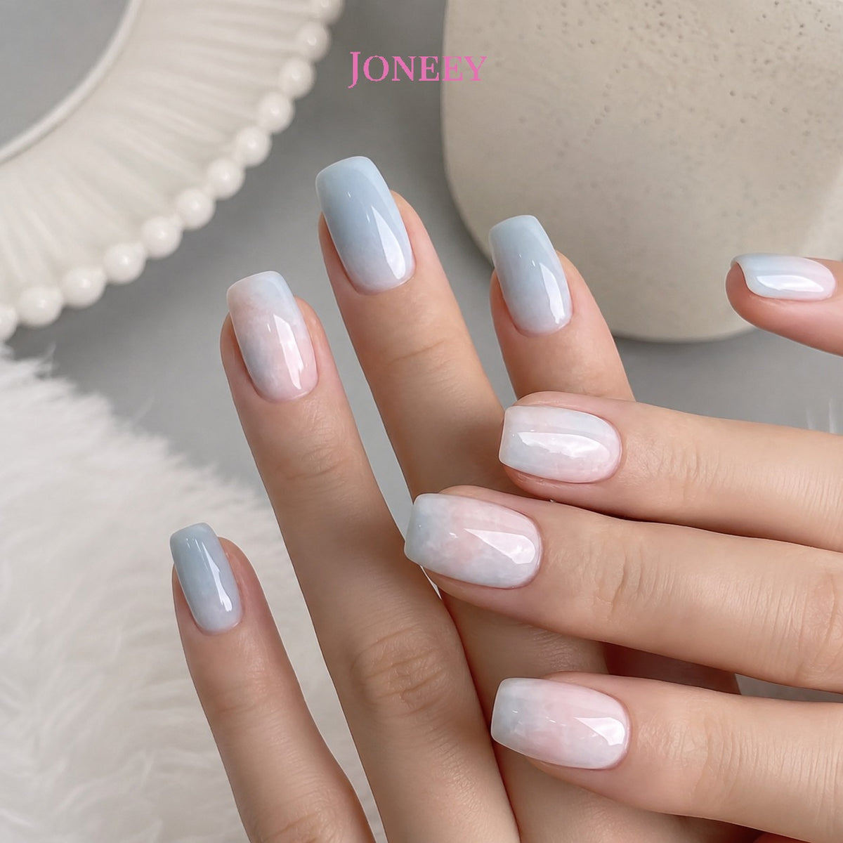 No.F98 Marble Smudge Fingernails Patch 24pcs/Set