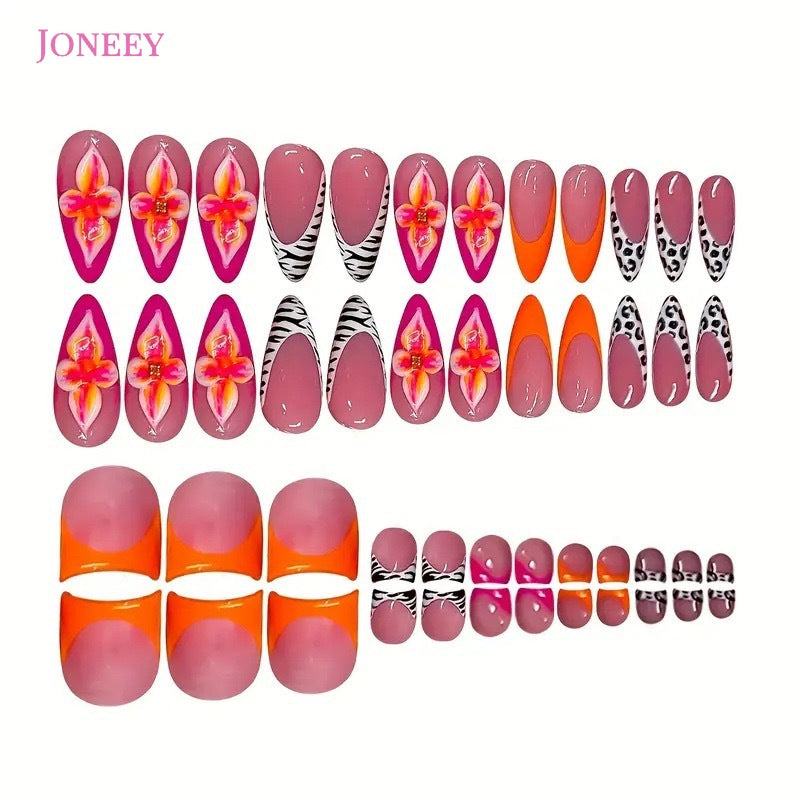 No.PSN125 Zebra Print Hand & Toe Pair Set-48pcs