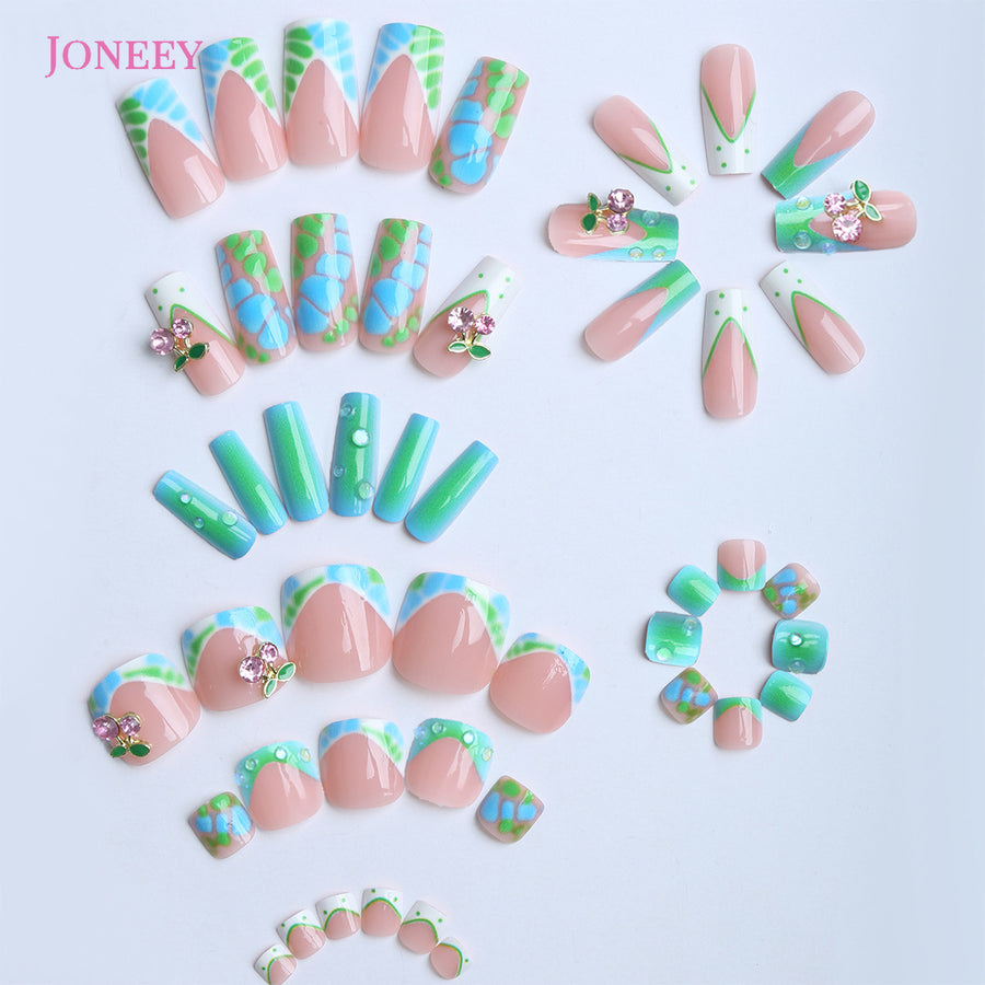No.PSN126 Green Cherry Hand & Toe Pair Set-48pcs