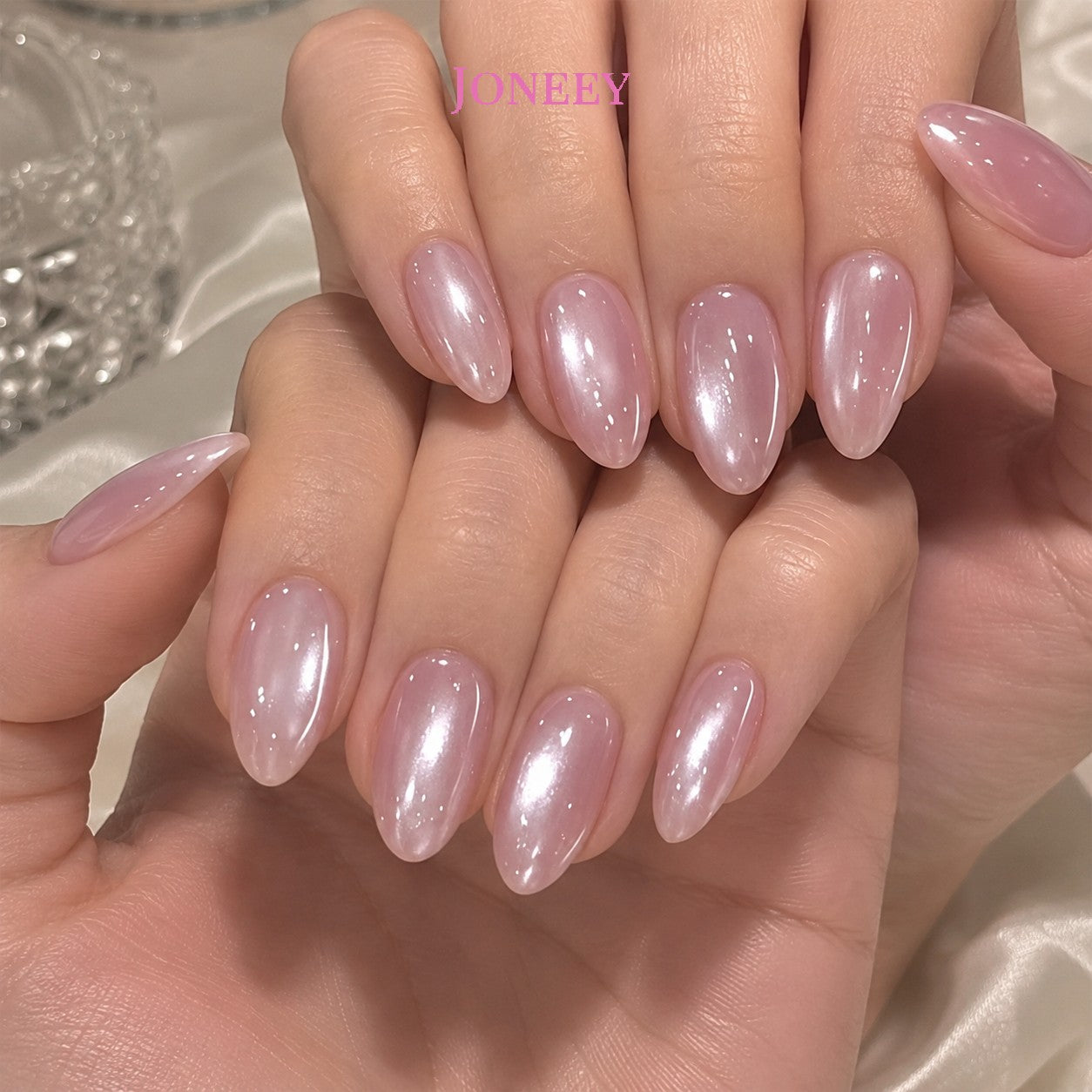 No.F738 Pink Fingernails Patch 24pcs/Set