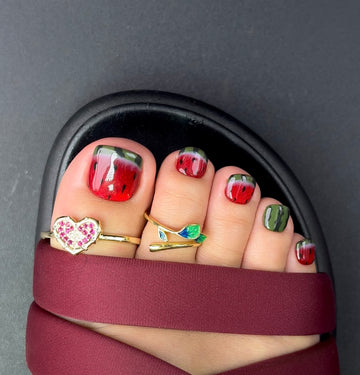 No.540 Watermelon Cat's Eye Toenails Patch 10pcs/Set