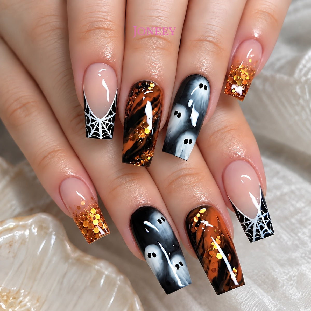 No.AW78 Halloween Ghost Fingernails Patch 24pcs/Set