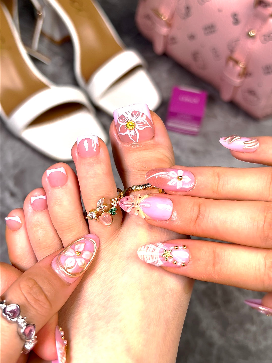 No.PSN209 Flower Hand & Toe Pair Set-48pcs