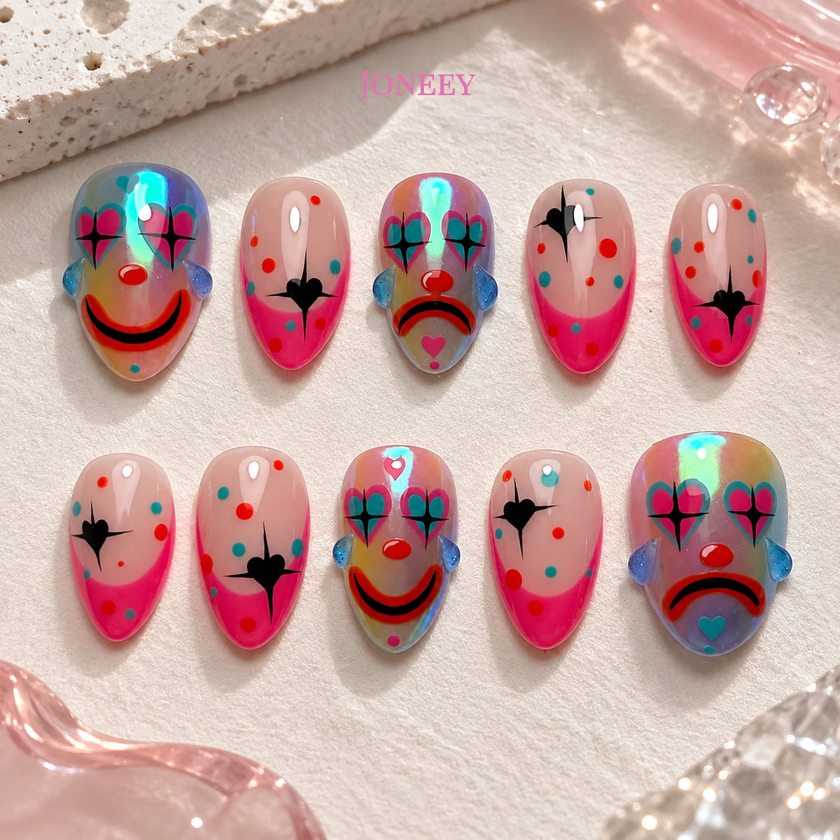 No.AW166 Halloween Cool Clown Fingernails Patch 24pcs/Set
