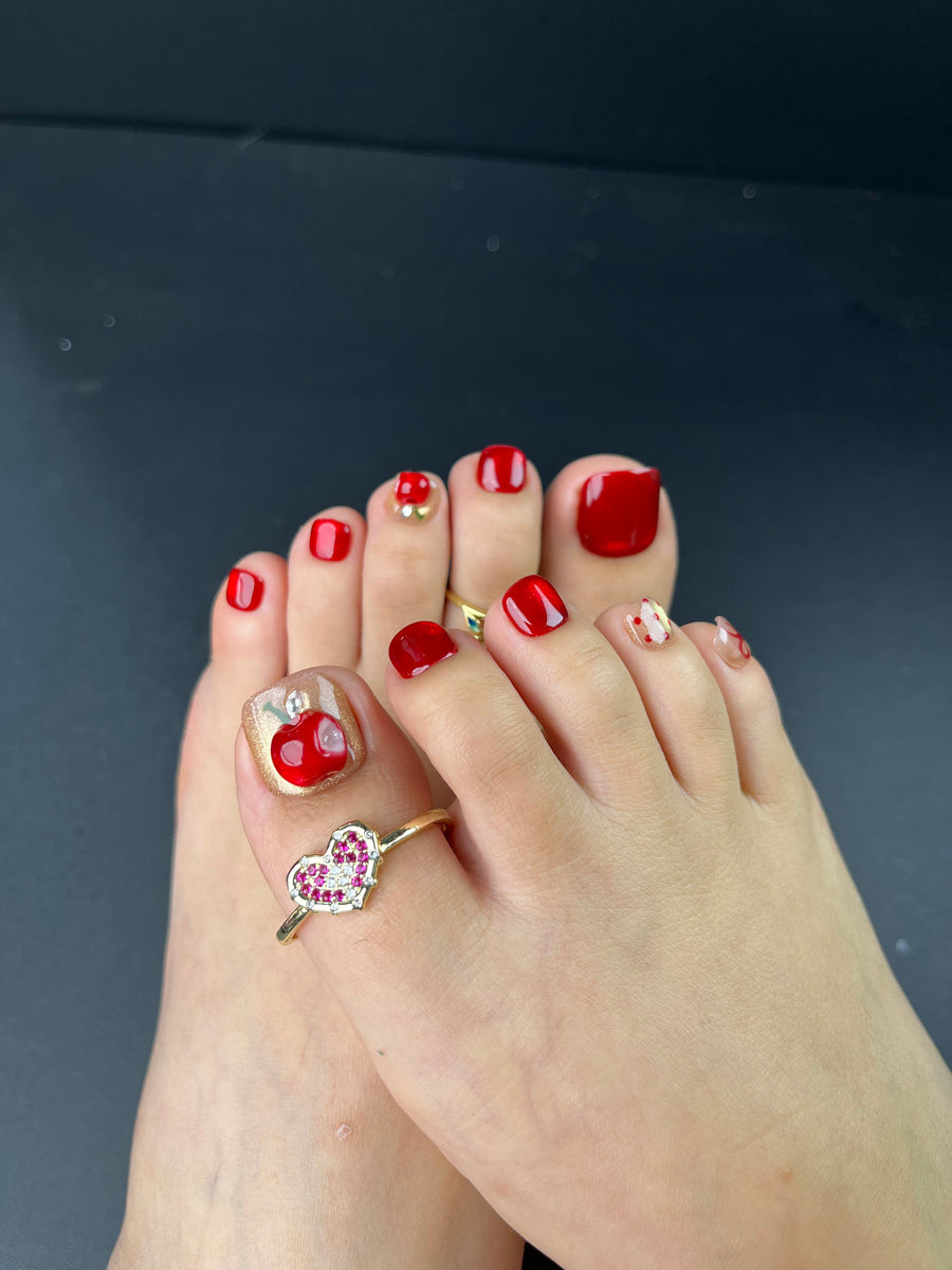 No.502 Cute Apple Cat's Eye Toenails Patch 10pcs/Set