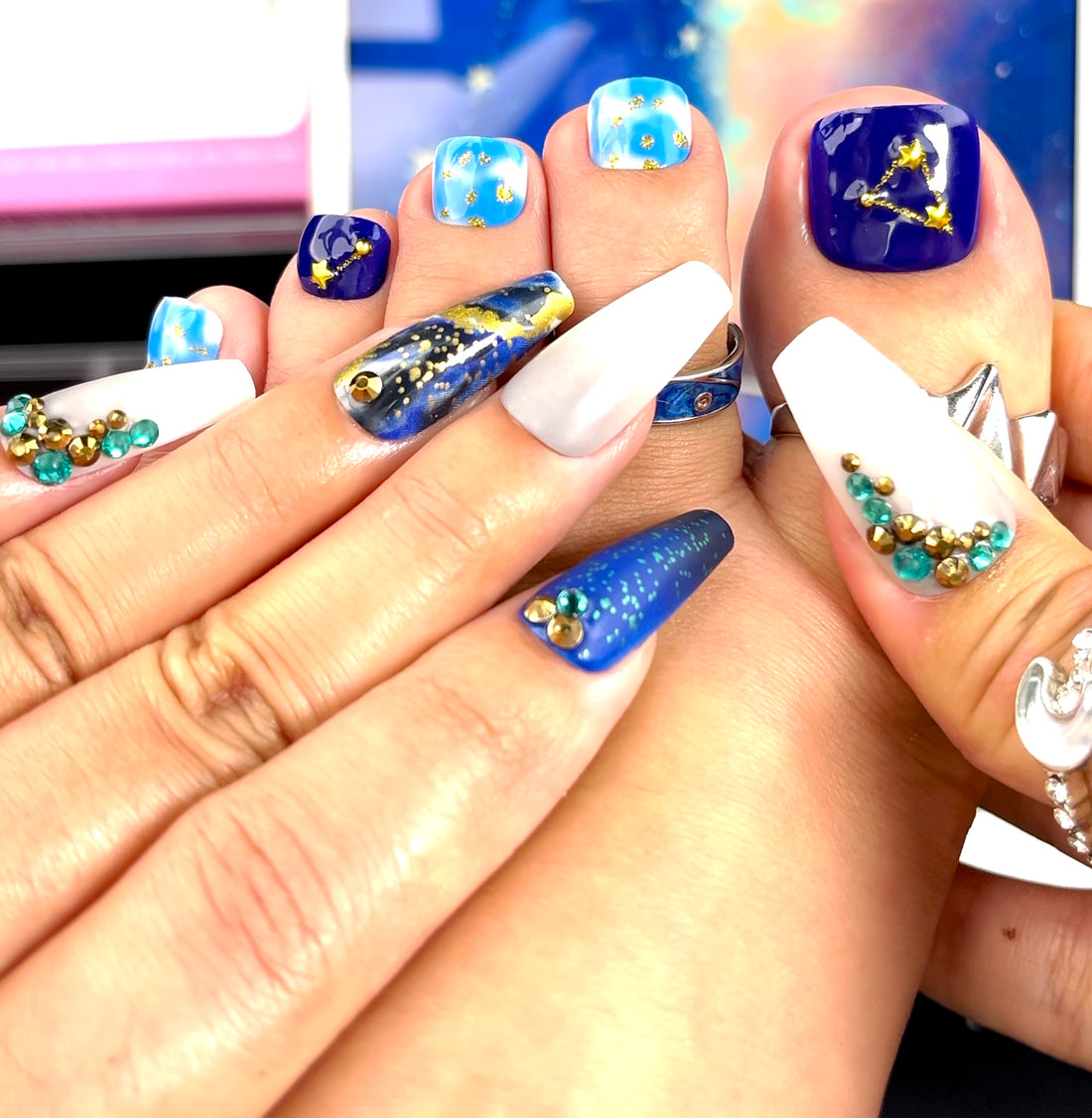 No.PSN116 Blue Hand & Toe Pair Set-48pcs