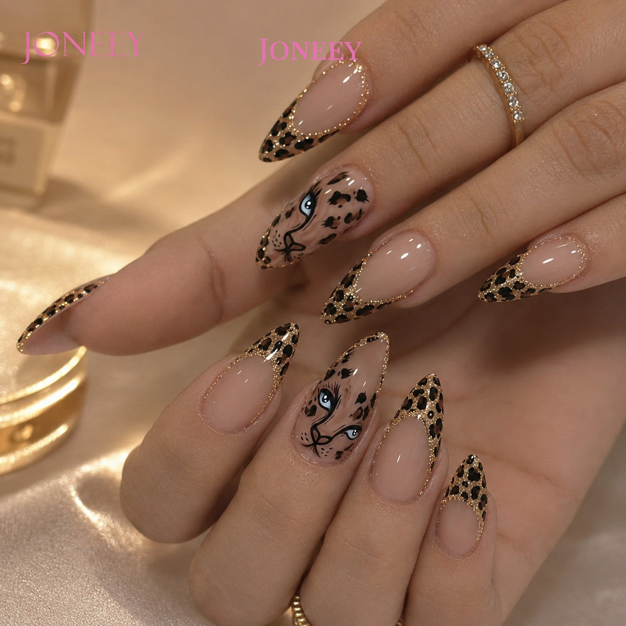 No.F776 Flashy Leopard Print Fingernails Patch 24pcs/Set