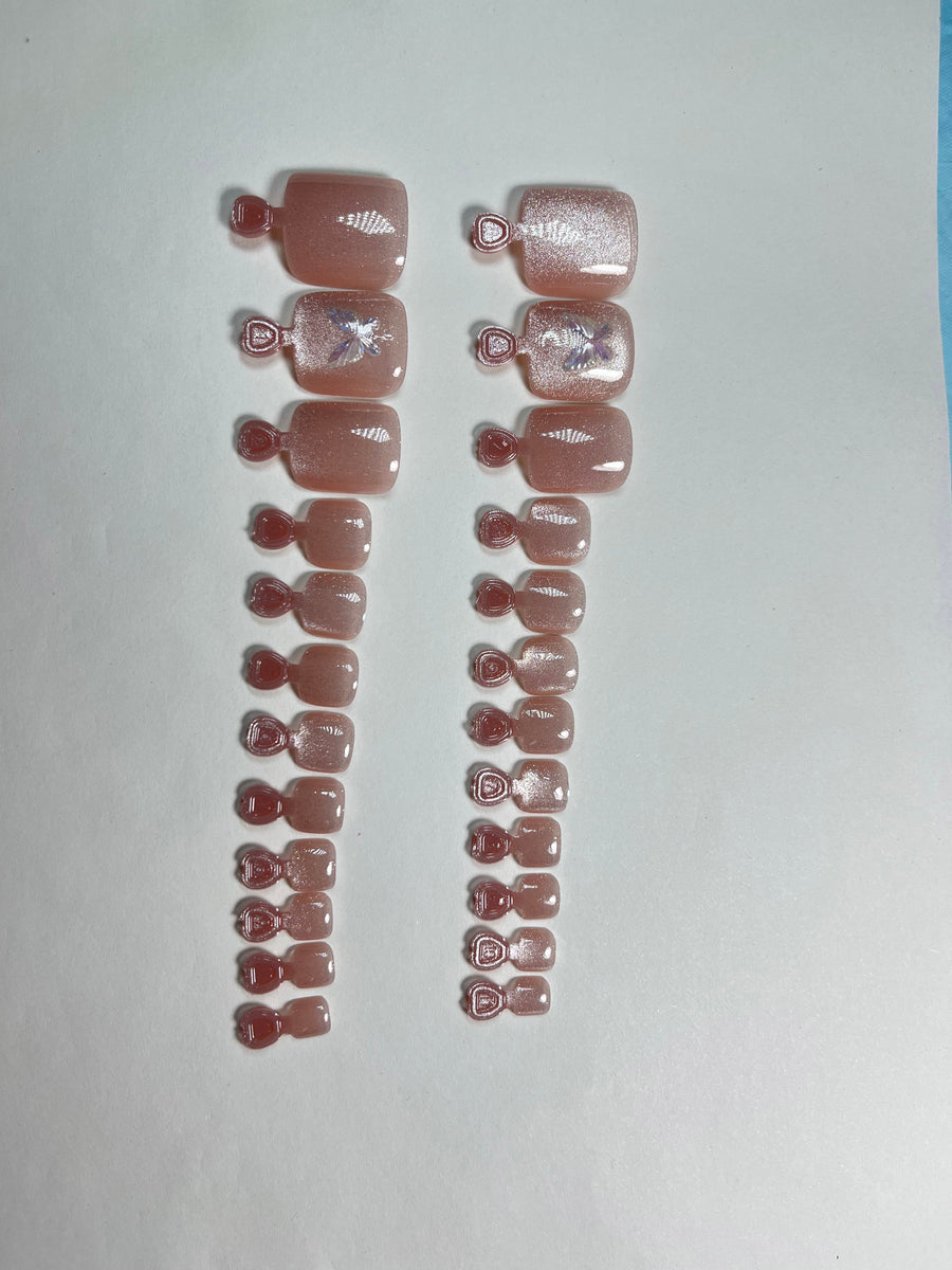 No.DT6 Butterfly Cat's Eye Toenails Patch 24pcs/Set