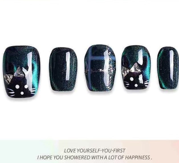 No.FP45 Rabbit Cat's Eye Hand Made Fingernails 10pcs