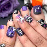 No.PSN169 Halloween Purple Spider Hand & Toe Pair Set-48pcs