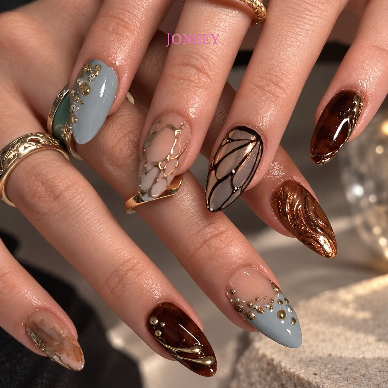 No.F576 Print Fingernails Patch 24pcs/Set