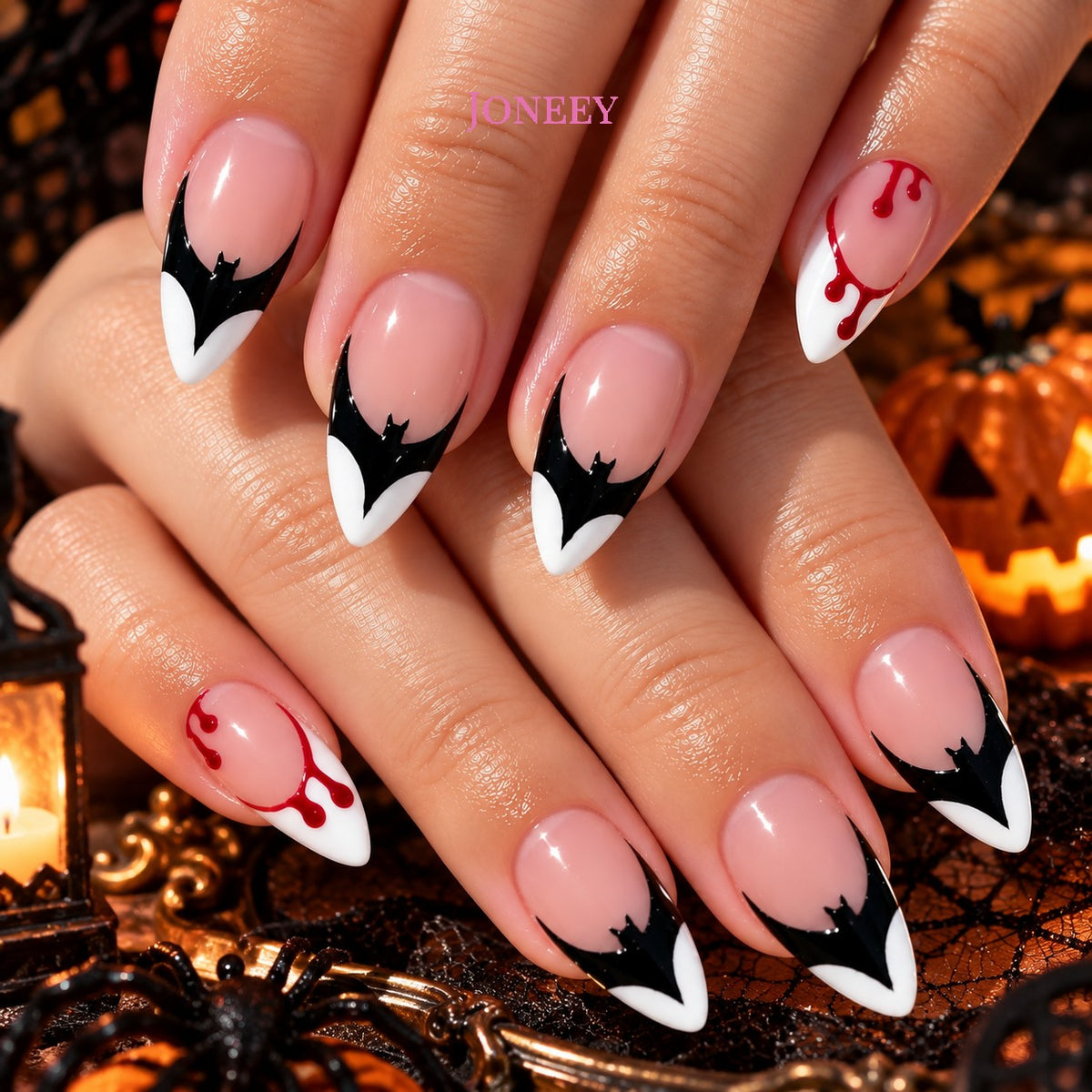 No.AW13 Halloween Bat Fingernails Patch 24pcs/Set