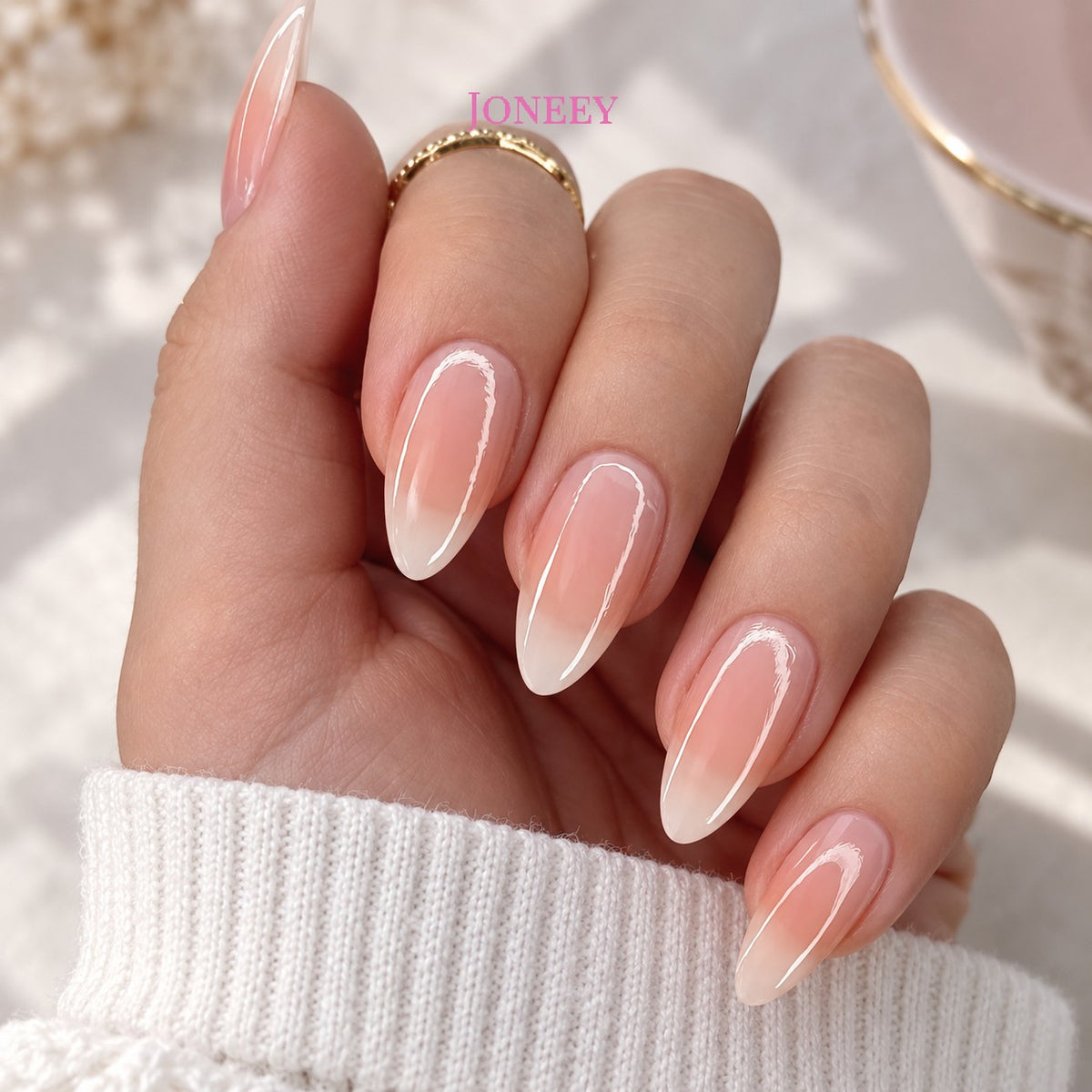 No.F726 Nude Pink Fingernails Patch 24pcs/Set