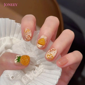 No.FP40 Pineapple Cat's Eye Hand Made Fingernails 10pcs