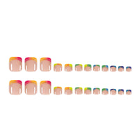 No.438 Rainbow Colors Toenails Patch 24pcs/Set