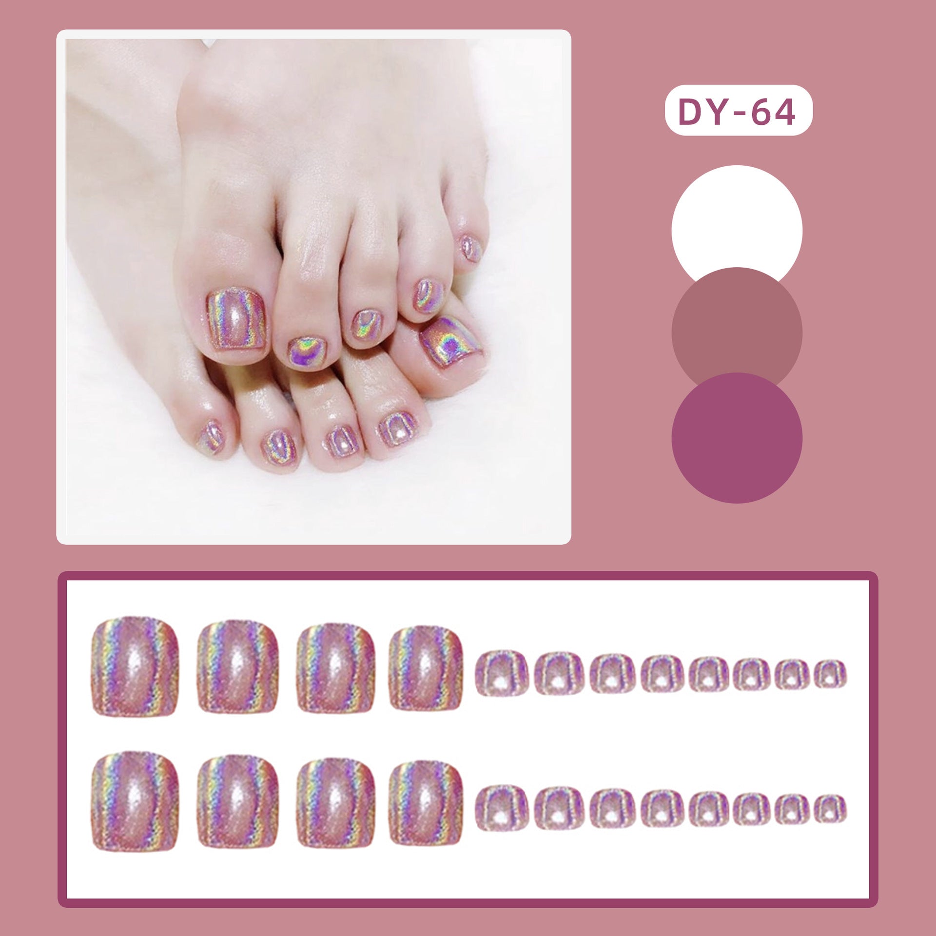 No.812 Powder Toenails Patch 24pcs/Set