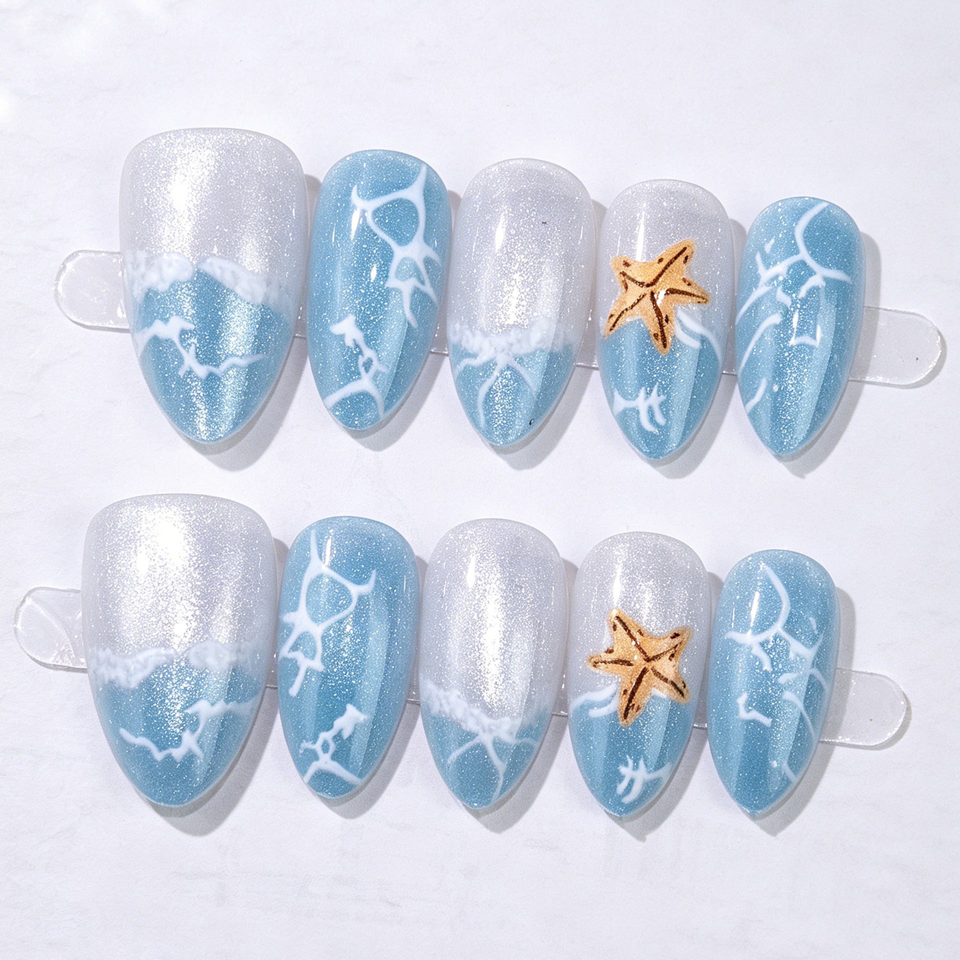 No.BH65 Wave Cat's Eye Fingernails Patch 24pcs/Set